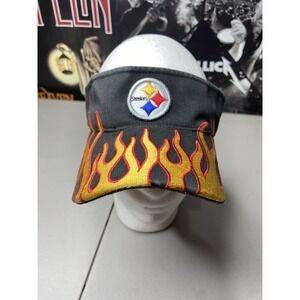 Pittsburgh Steelers Reebok Mens Adjustable Cap Hat Visor Logo NFL Flames